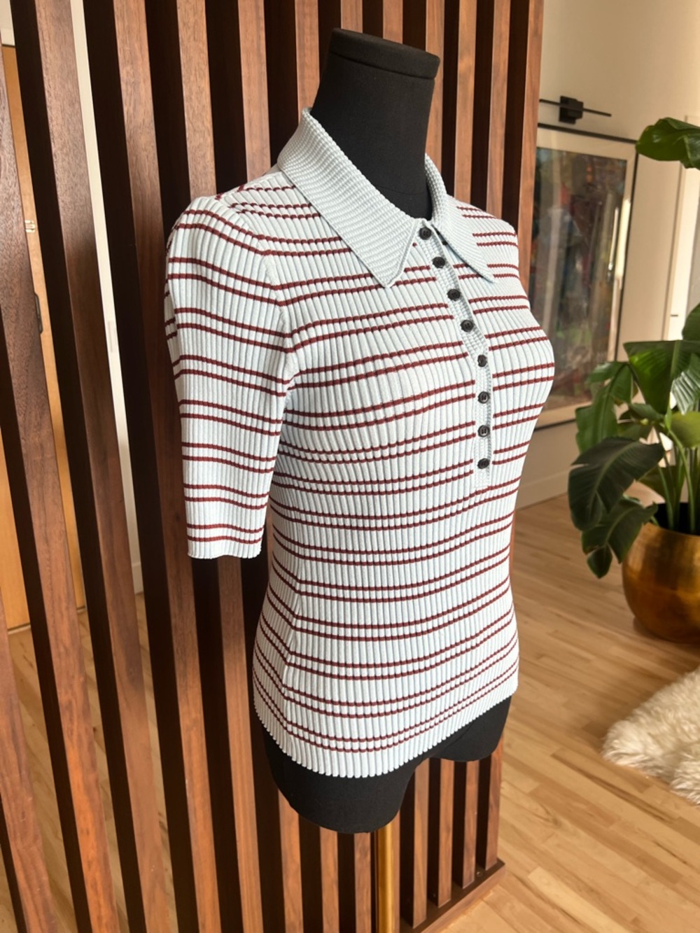 A.L.C. Sydney Striped Polo Top - Picture 5 of 11